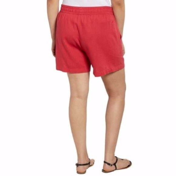 NAUTICA Ladies' Linen Blend Pull On Shorts - Rose Coral (Red) - NWT - Picture 4 of 6
